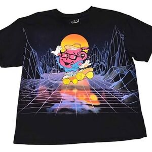 Kool-Aid Men T-Shirt XL Black Skateboarding Lemon Sun Graphic Short Sleeve